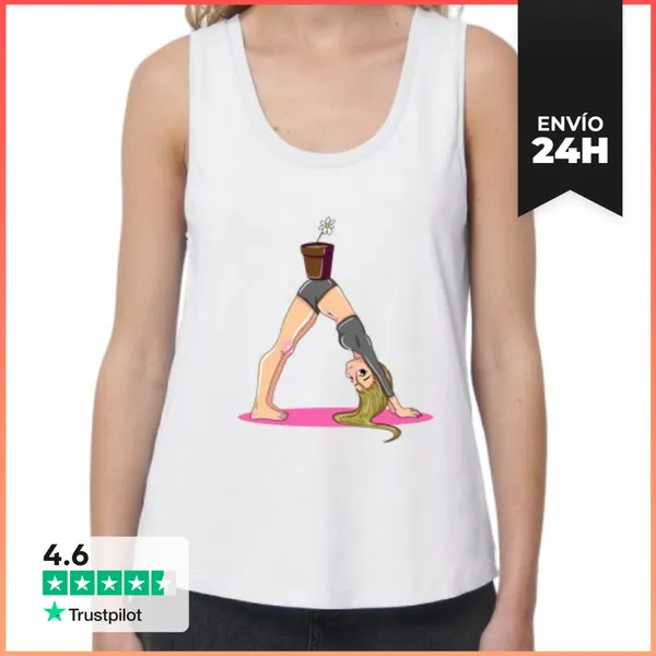 Camiseta Mujer Sin Mangas, Loose Fit Yoga LaTostadora