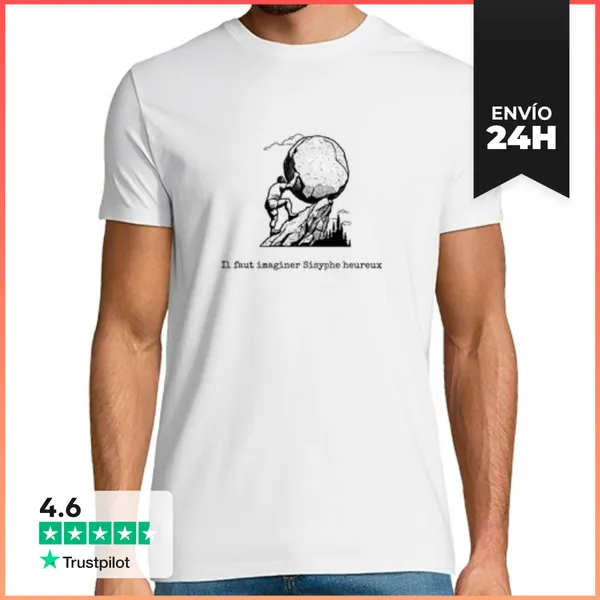 Camiseta Hombre Clásica El Mito De Sísifo Albert Camus