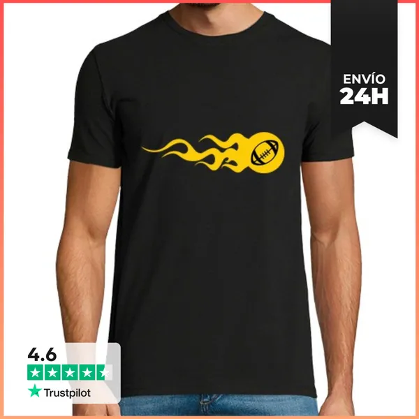 Camiseta Hombre Clásica Una Camisa De Hombre, Negro, Rugby
