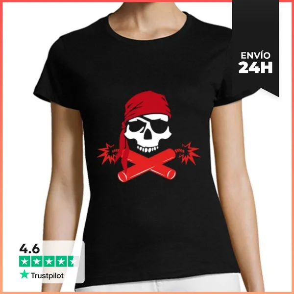 Camiseta Mujer Clásica Camiseta De Mujer - Jolly Roger Pirate