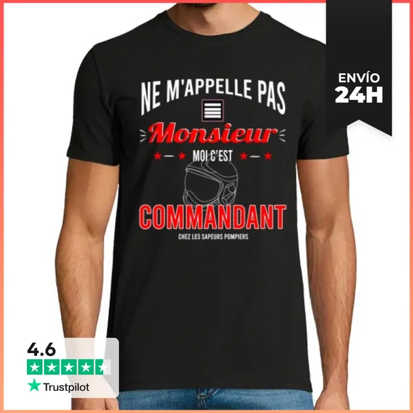 Camiseta Hombre Clásica Comandante De Bombero LaTostadora