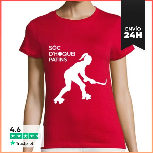 Camiseta Mujer Clásica Hockey Patines Fem Blanco LaTostadora