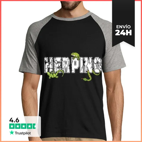 Camiseta Hombre, Estilo Béisbol Herpetología T Reptiles Serpiente