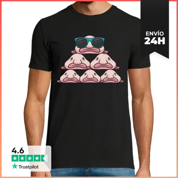 Camiseta Hombre Clásica Pez Globo Divertido LaTostadora