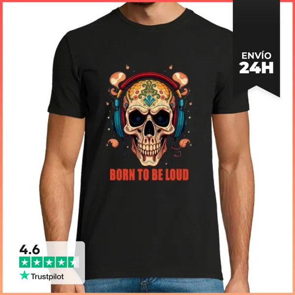 Camiseta Hombre Clásica BORN TO BE LOUD LaTostadora