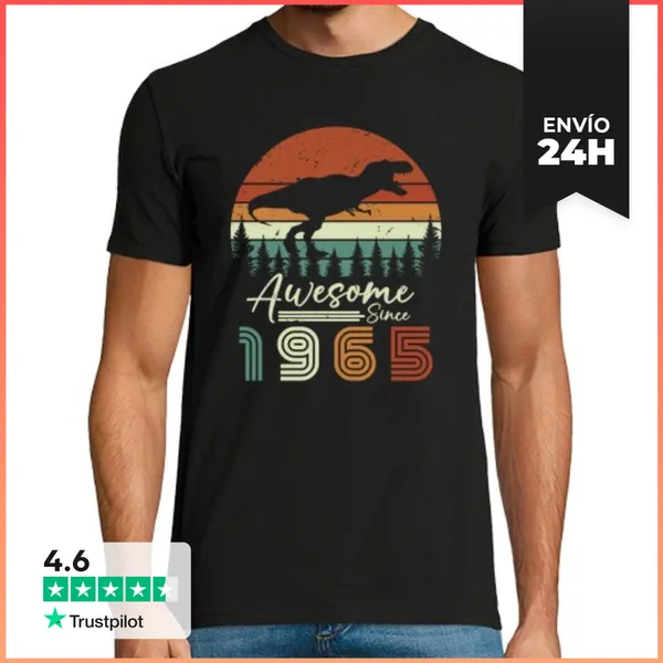 Camiseta Hombre Clásica Awesome Since 1965 LaTostadora