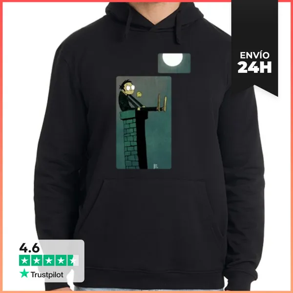 Sudadera Unisex Con Capucha Hombre, Jersey Con Capucha, Negro