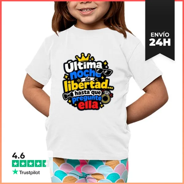 Camiseta Clásica Para Niños Última Noche De Libertad Hasta Que