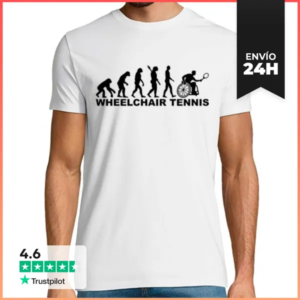 Camiseta Hombre Clásica La Evolución De Tenis En Silla De Ruedas