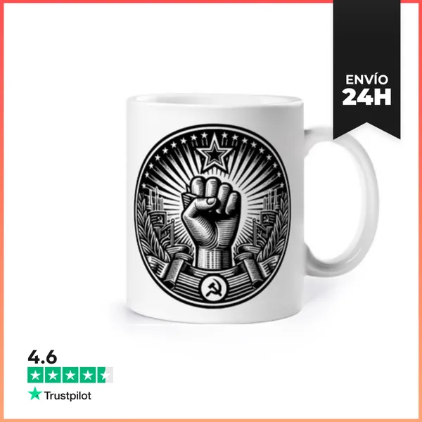 Taza EMBLEMA PUÑO COMUNISTA SOVIÉTICO LaTostadora