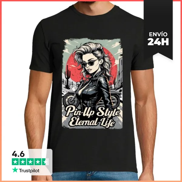 Camiseta Hombre Clásica Pin-Up Style 02 LaTostadora