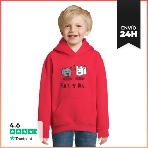 Sudadera Para Niños Con Capucha Rock N Roll LaTostadora