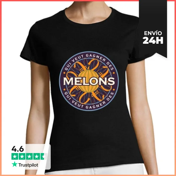 Camiseta Mujer Clásica Quién Quiere Ganar Melones - Logo Paródico