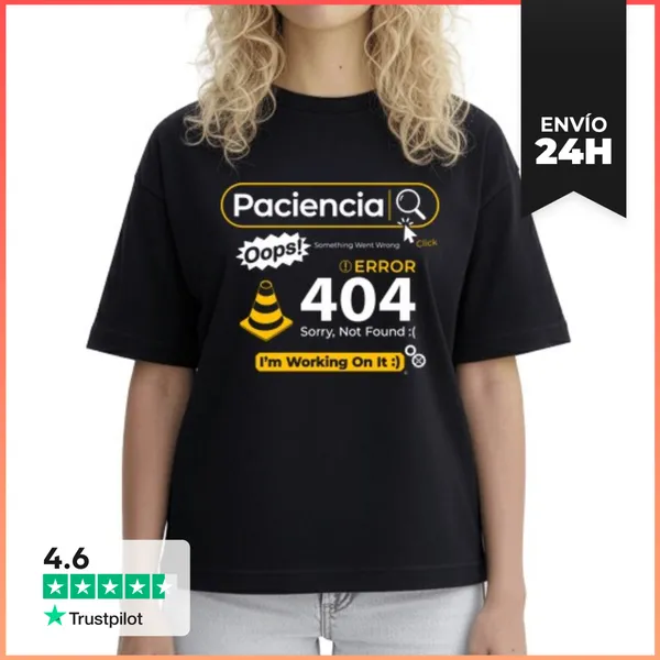 Camiseta Mujer Boxy Paciencia Not Found... LaTostadora