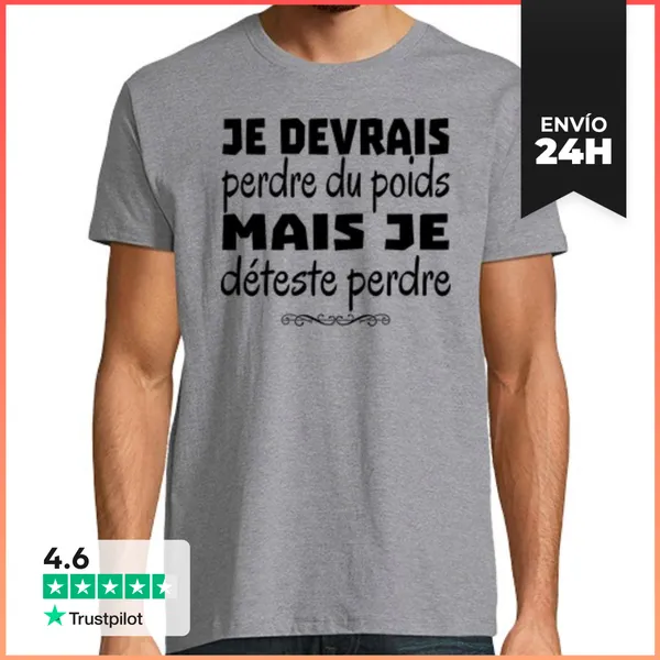 Camiseta Hombre Clásica Debería Bajar De Peso Pero Odio Perder