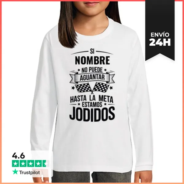 Camiseta Manga Larga Para Niños Carrera Nombre Personalizado