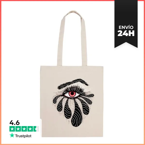 Bolsa De Tela Ojo Rojo Con Lágrimas Negras LaTostadora