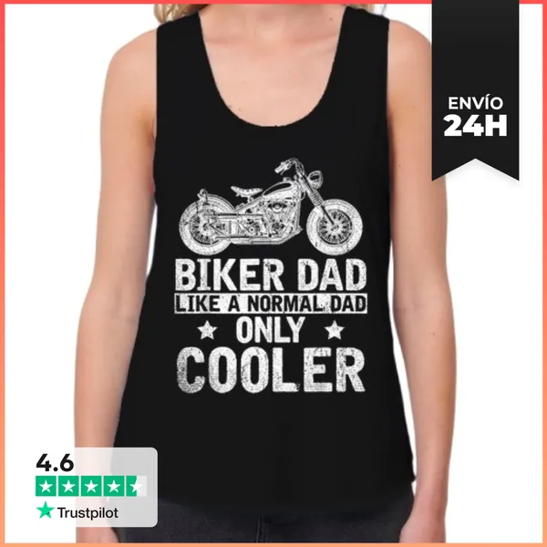 Camiseta Mujer Sin Mangas, Loose Fit Día Del Padre Papá Montando