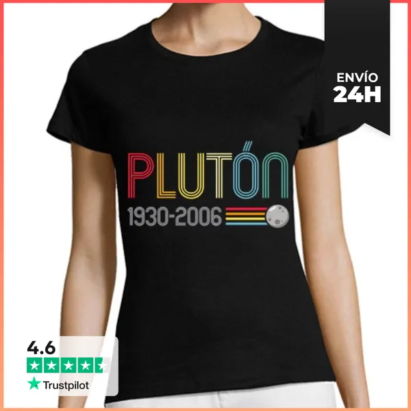Camiseta Mujer Clásica Planeta Plutón Vintage LaTostadora