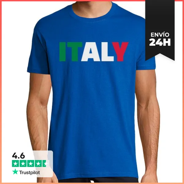 Camiseta Hombre Clásica Bandera De Italia LaTostadora
