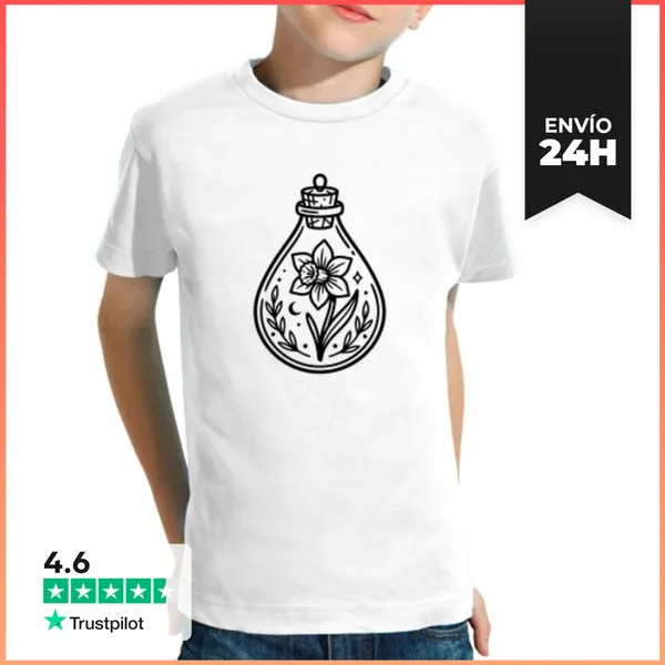 Camiseta Clásica Para Niños Jonquille En Frasco Gota LaTostadora