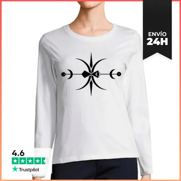 Camiseta Mujer Manga Larga Arte De Círculo De Cultivo De Sigilo