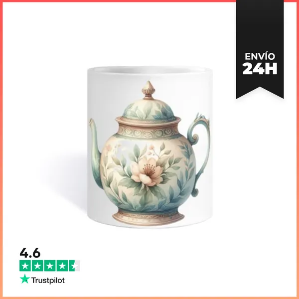Taza Tetera De Porcelana De Flores Retro LaTostadora