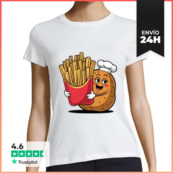 Camiseta Mujer Clásica Papas Fritas Y Patata LaTostadora