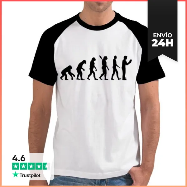Camiseta Hombre, Estilo Béisbol Lectura De La Evolución