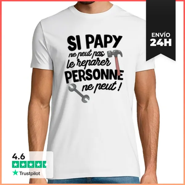 Camiseta Hombre Clásica Si El Abuelo Repara LaTostadora