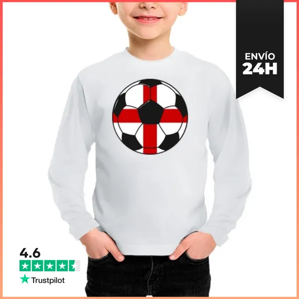 Camiseta Manga Larga Para Niños Equipo De Fútbol Inglaterra