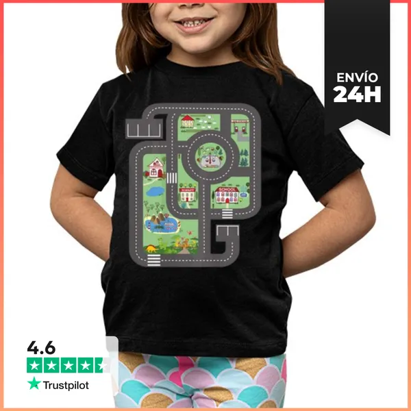 Camiseta Clásica Para Niños Alfombra De Juego Genial Pista De