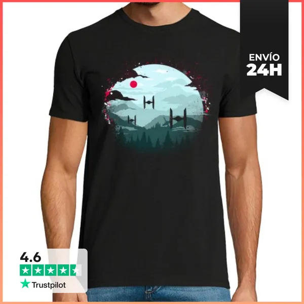 Camiseta Hombre Clásica Escuadrón De Cazas Estelares LaTostadora