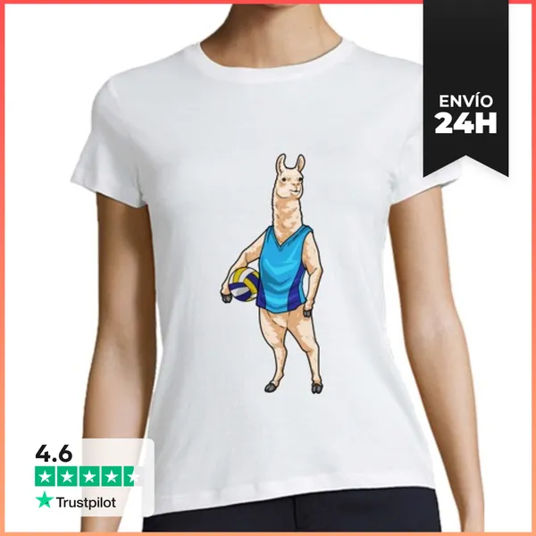 Camiseta Mujer Clásica Llama Jugadora De Voleibol Voleibol