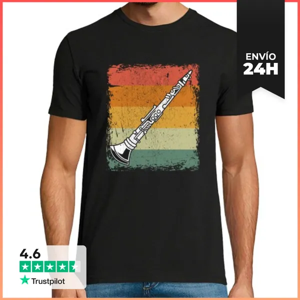 Camiseta Hombre Clásica Regalo De Clarinete De Música De