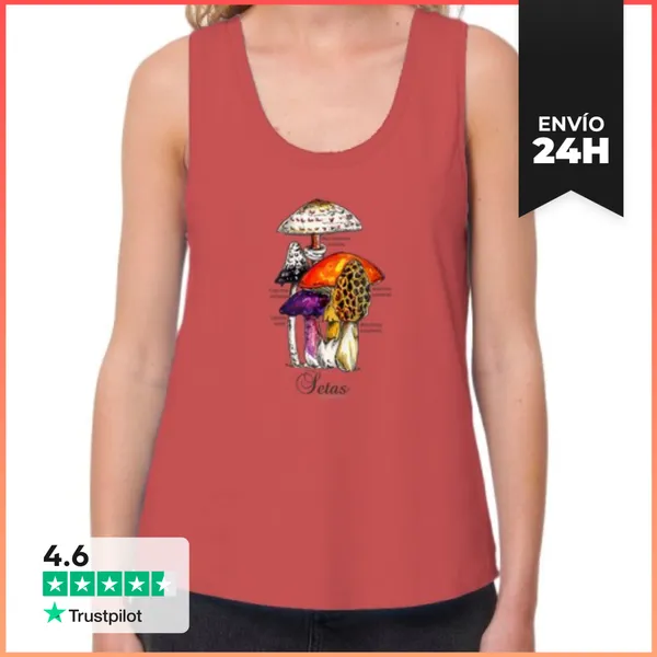 Camiseta Mujer Sin Mangas, Loose Fit Setas LaTostadora