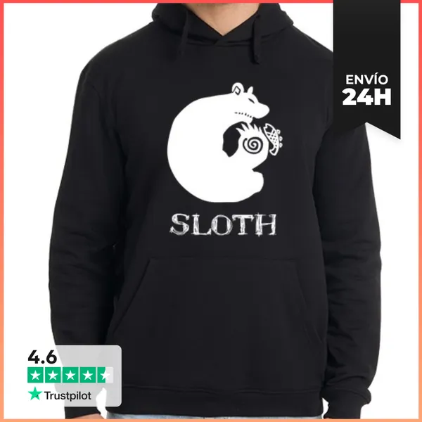 Sudadera Unisex Con Capucha Pecado Capital De La Pereza (Blanco),