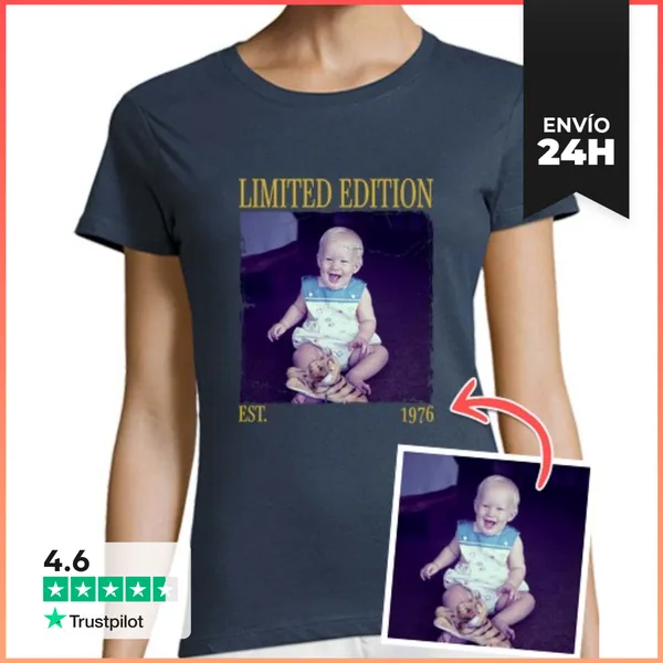 Camiseta Mujer Clásica Camiseta 1976 Limited Edition Foto