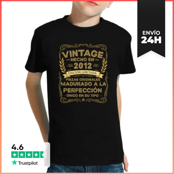 Camiseta Clásica Para Niños Vintage Hecho En 2012 Edición