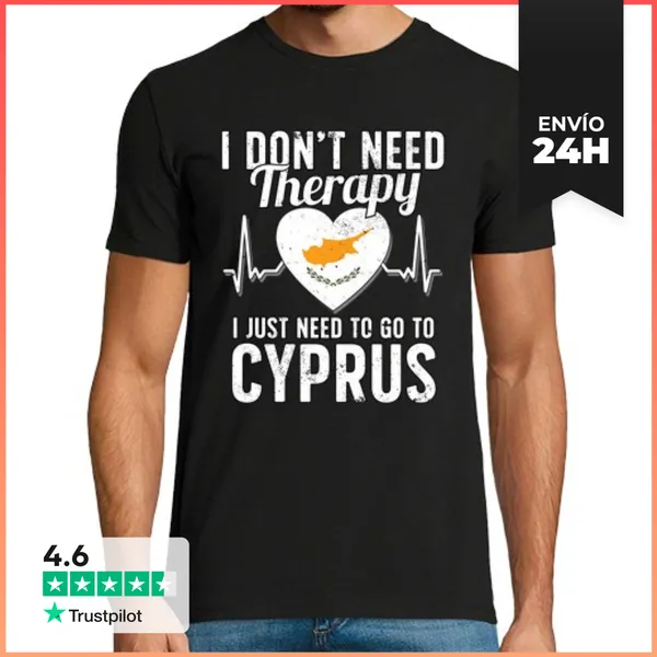 Camiseta Hombre Clásica Bandera De Chipre I Souvenirs De Chipre