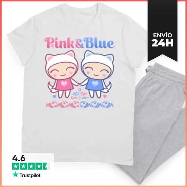 Pijama Pink And Blue Básico Pijama Blanco LaTostadora