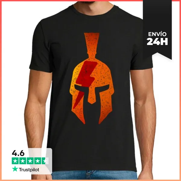 Camiseta Hombre Clásica Spartan Lightning LaTostadora