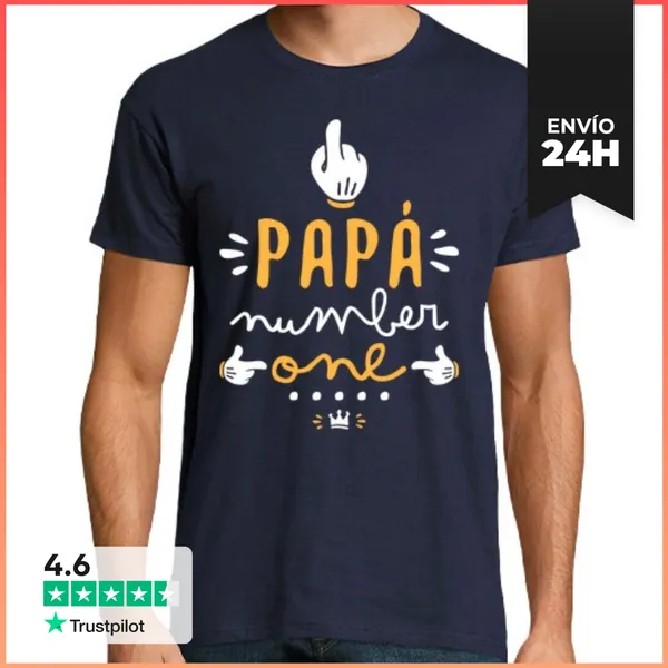 Camiseta Hombre Clásica Papá Number One LaTostadora