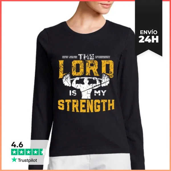 Camiseta Mujer Manga Larga Jesús Entrenamiento El Señor Es Mi