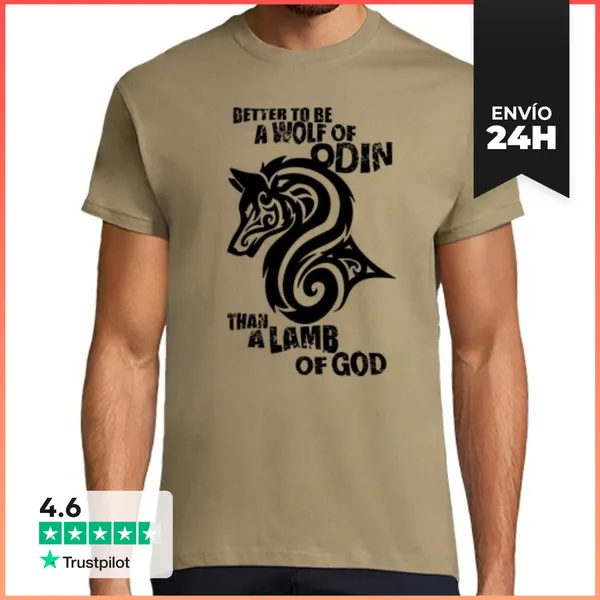 Camiseta Hombre Clásica Es Mejor Ser Un Lobo De Odín Que Un