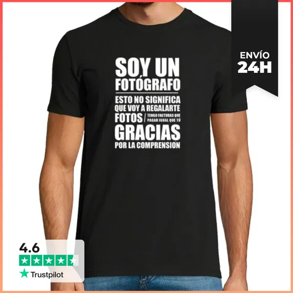 Camiseta Hombre Clásica Soy Un Fotógrafo Blanco LaTostadora