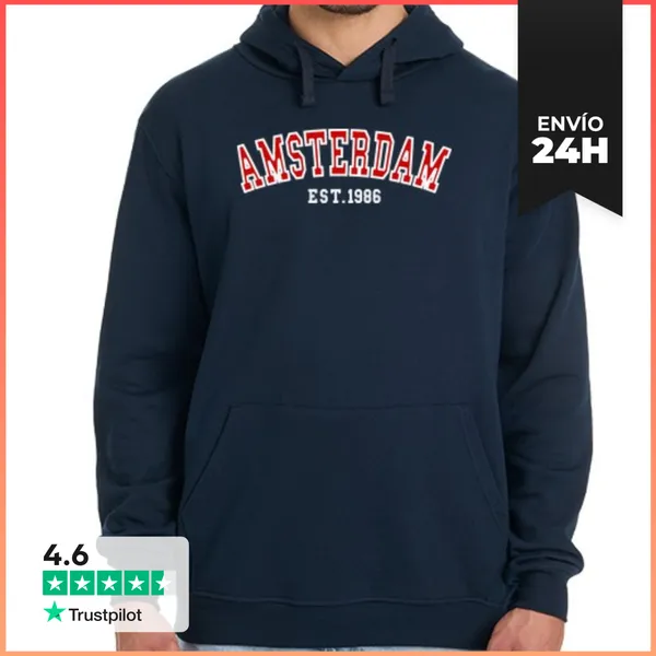 Sudadera Unisex Con Capucha Ámsterdam Est 1986 LaTostadora