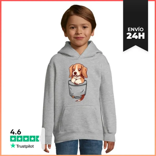 Sudadera Para Niños Con Capucha Bolsillo Lindo Beagle LaTostadora