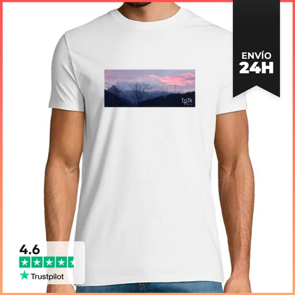Camiseta Hombre Clásica Zeru Arrosa - Cielo Rosa LaTostadora