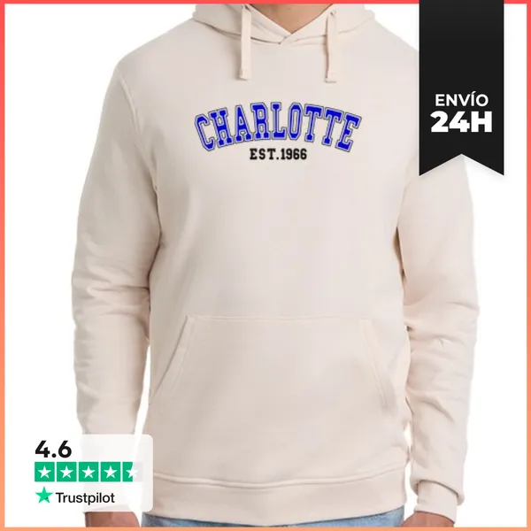 Sudadera Unisex Con Capucha Charlotte Est 1966 LaTostadora